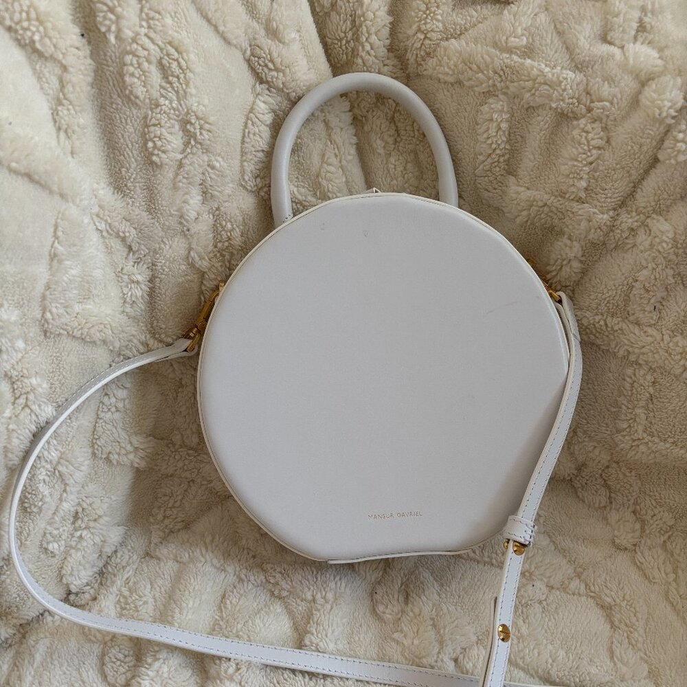 Mansur Gavriel Small Circle Crossbody Bag White
